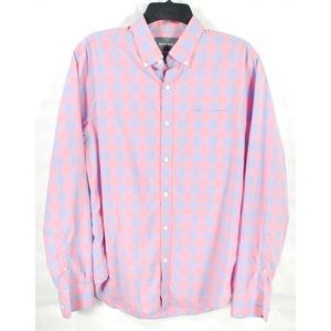 Bonobos Pink Blue Check Plaid Button Front Shirt